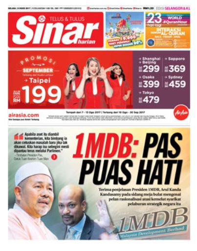 Turns out Malaysia has mindlessly dumb tabloids too. Credit: Sinar Harian