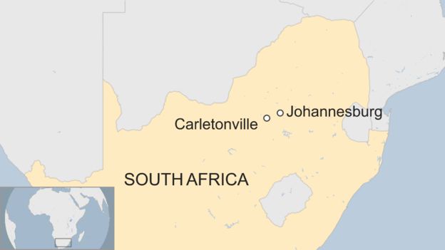 Carletonville is just outside of Johannesburg. Credit: BBC