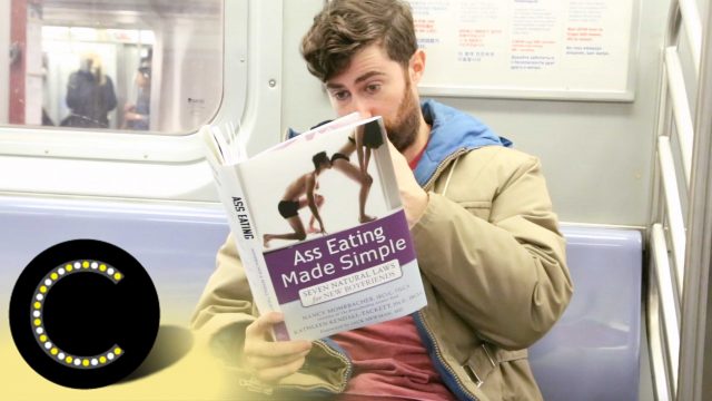 Bloke Takes Confronting Fake Book Covers Onto Train