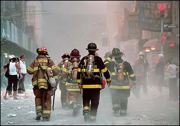 Firefighters swarmed the streets on 911 to help as many as possible.