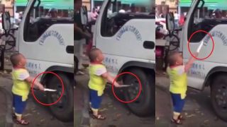Knife Wielding Chinese Kid Threatens Truck Driver Who Is Blocking His Grandma’s Stall