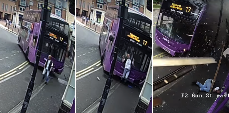 Bus Hits Man At Full Speed, He Gets Straight Up And Walks Into A Pub