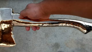 Guy Makes Own Bronze Axe, Proceeds To Slice Himself Open With It