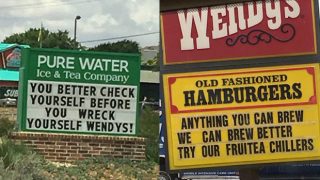 Sign War Between Wendy’s And Pure Water Goes Viral