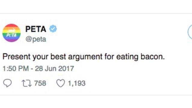 PETA Asks The World To Present Argument For Eating Bacon, The Internet Responds