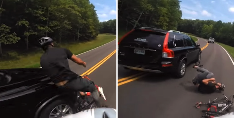 Cyclist Gets Brutally Mowed Down By Car, The Internet Is Divided As To Who Is At Fault
