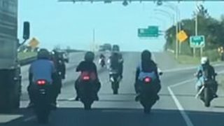 Dashcam Shows Group of Bikers Enter Destination F*cked After Blocking Off Highway