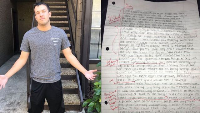 This Bloke’s Ex Sent Him An Apology Letter And He Sent It Back Graded