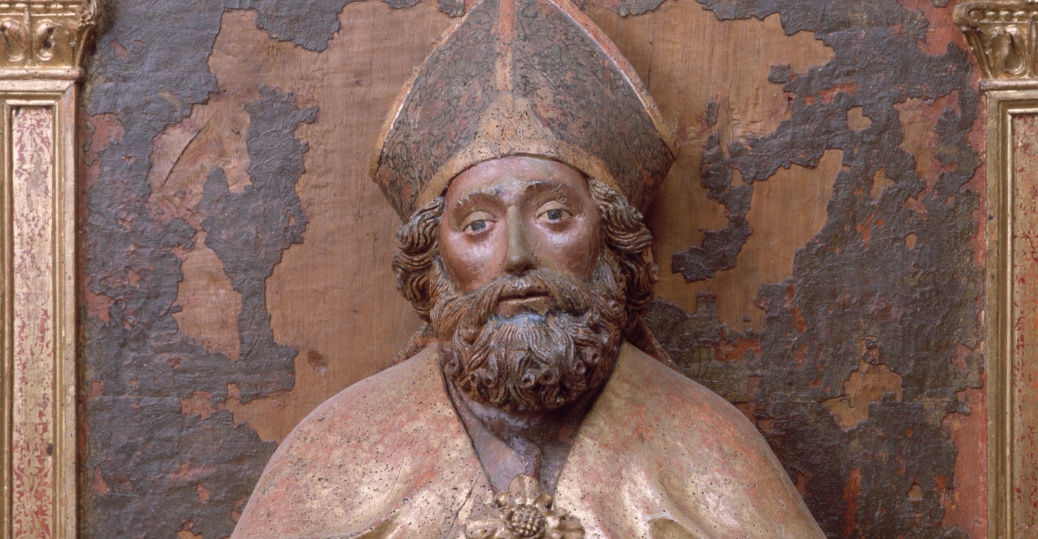 Sculpture of St Nick from Castello D'Aviano, Italy. Credit: History