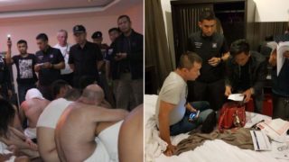 Tourists busted on camera doing the dirty during police raid on Thai swinger orgy