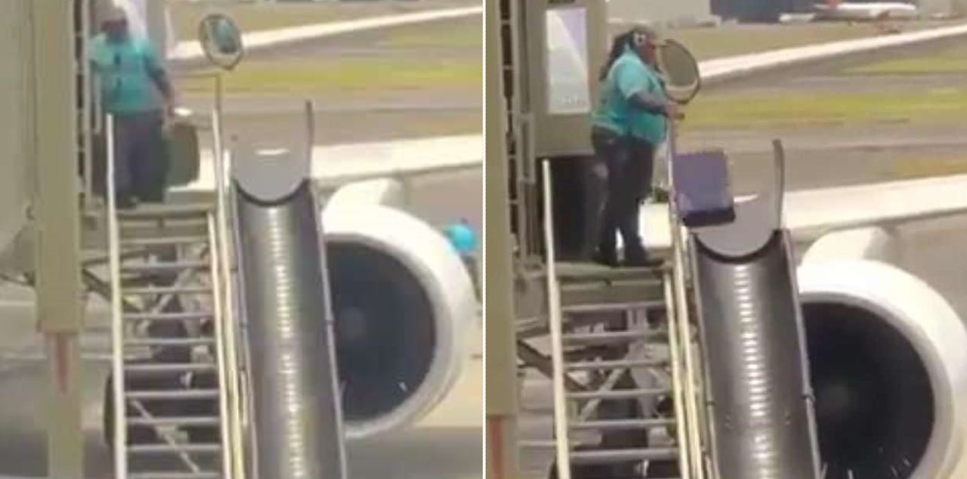 Passenger captures footage of baggage handler carelessly tossing luggage into the air