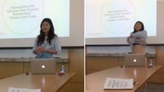 Student strips off during presentation after professor questions her clothing