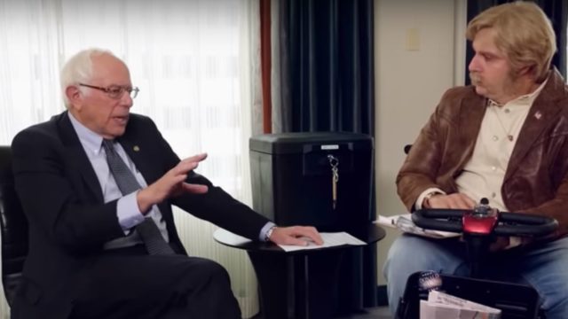 Bernie Sanders tries to keep his cool as Sacha Baron Cohen trolls him in new show