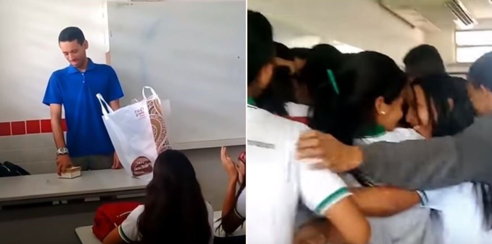 Students surprise broke as f**k teacher who’s been sleeping in his classroom