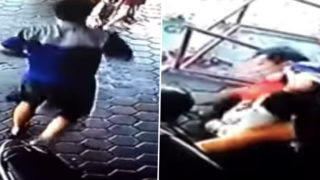Superhero Dad saves kids from being hit by car with lightning reflexes