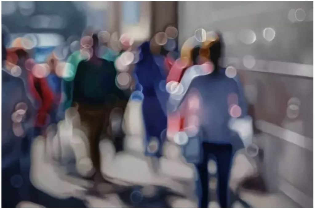 This artist's painting style perfectly captures what blurry vision is like