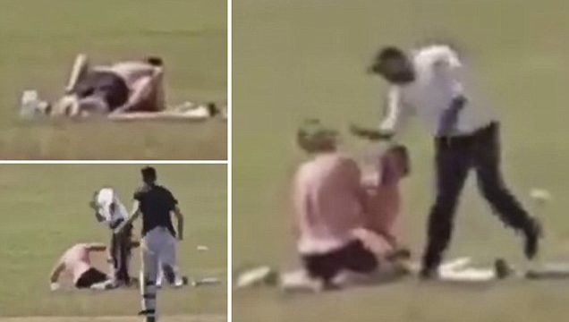 Angry Dad belts a bloke for f**king on the local cricket pitch after refusing to stop