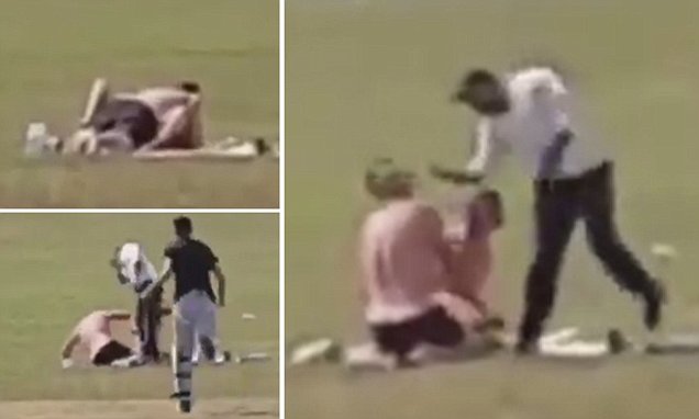 Angry Dad belts a bloke for f**king on the local cricket pitch after refusing to stop