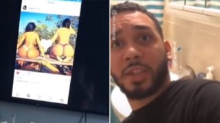 Bloke gets busted havin’ an Instagram perv on the toilet by his missus in the next room