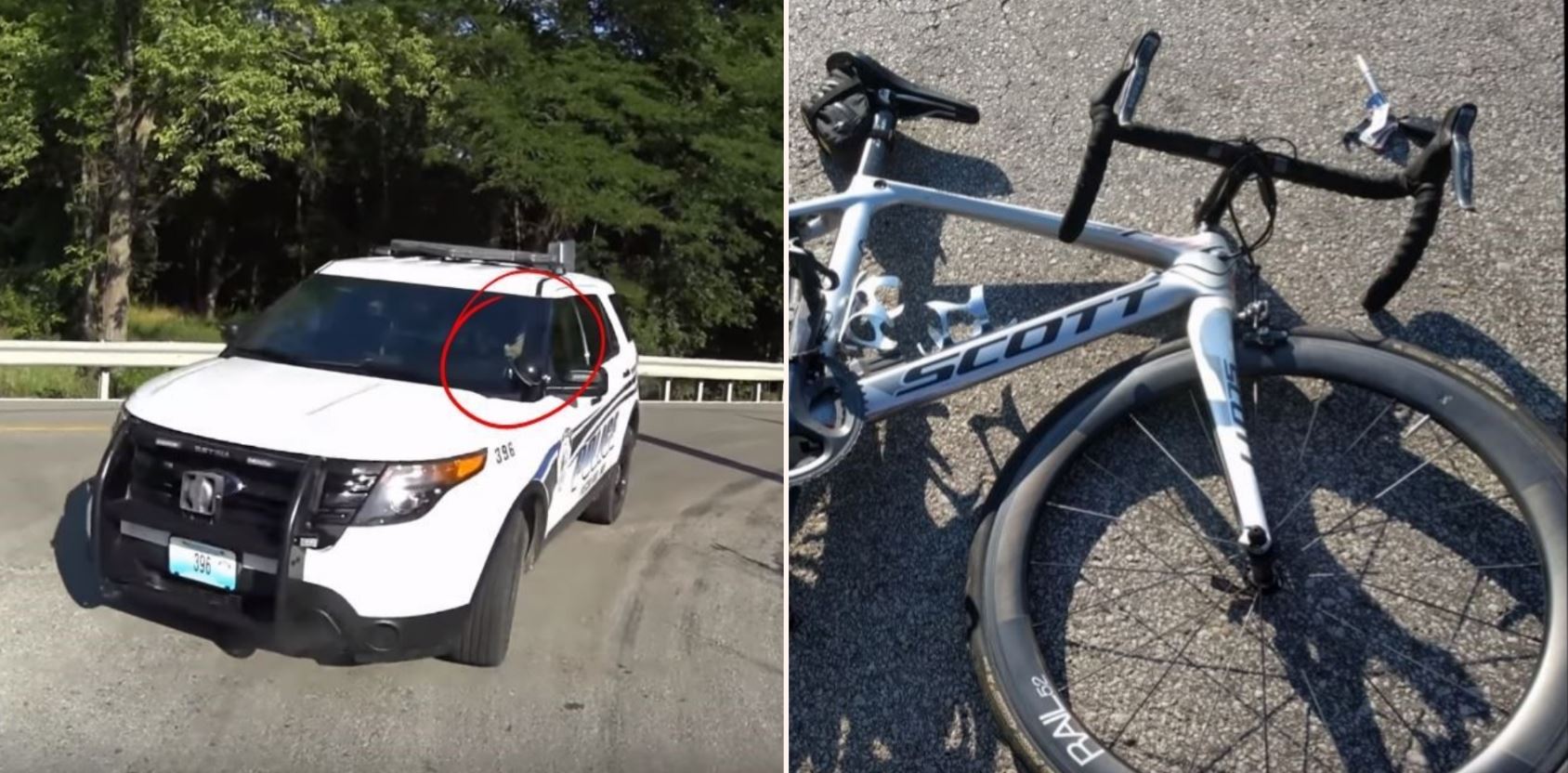 Cop busy texting on his phone drives his car straight into a cyclist