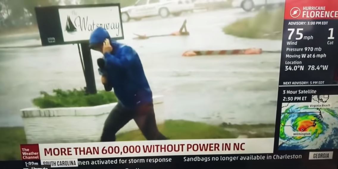 Weatherman Busted Faking The Winds From Florence