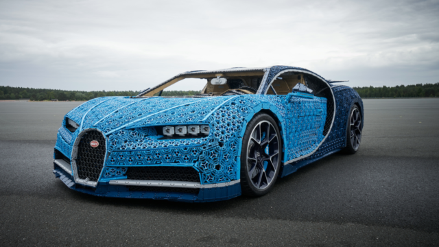 Lifesize drivable Bugatti built with over a million Lego pieces
