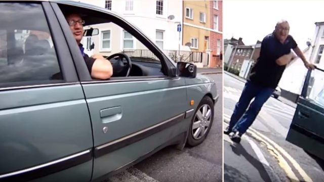 F*cken angry cyclist vs f*cken angry driver ends brilliantly