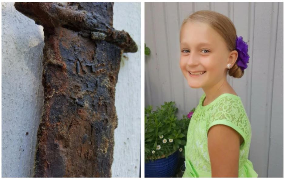 8 year old girl pulls a 1,500-year-old sword from a lake in Sweden