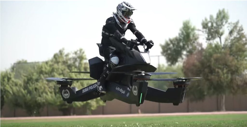 Dubai police have started using giant drone looking hoverbikes