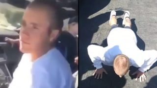 Justin Bieber’s car broke down “in the hood”, locals make him do pushups in the street