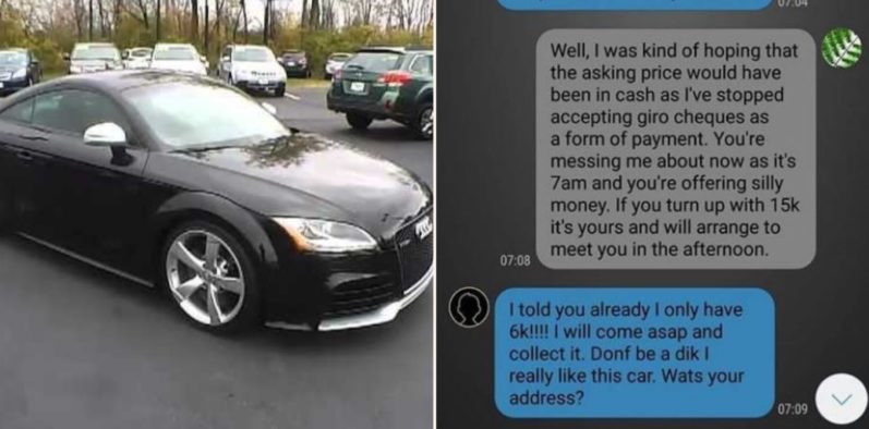 Troll tries to buy Audi on the cheap, gets way more than bargained for
