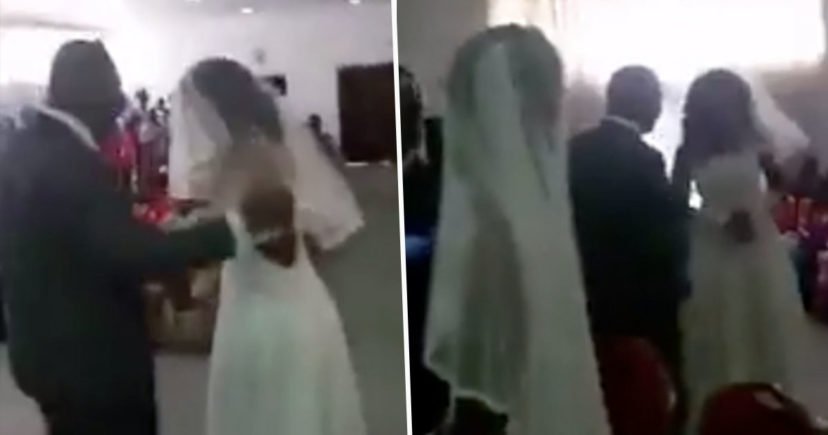 Cheating bloke’s side-chick crashes his wedding dressed in full bridal gown