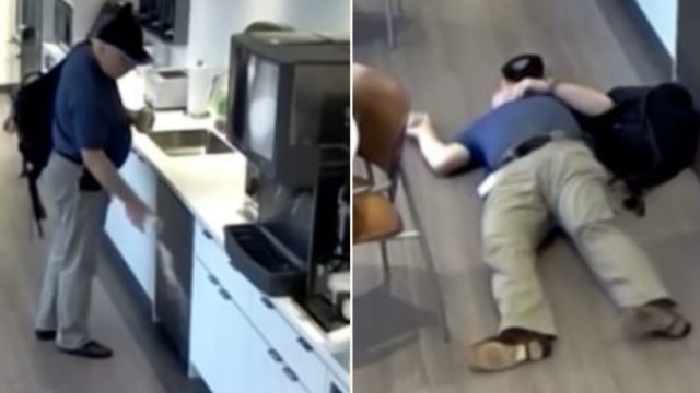 Worker caught on camera pretending to slip on ice cubes for compensation