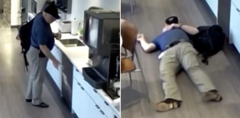 Worker caught on camera pretending to slip on ice cubes for compensation