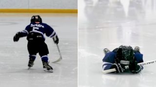 Dad mics up 4 year old son at Hockey practice to see what the f*** he does out there