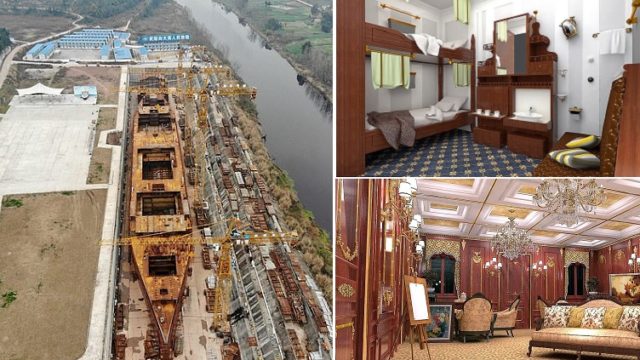 Photographs of $220 million Chinese Titanic replica is starting to come together