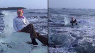 Granny drifts off to sea after attempting to snap perfect photo on throne-shaped iceberg
