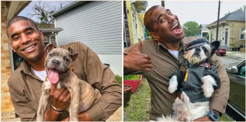 Legend UPS driver who takes photos with the dogs on his route