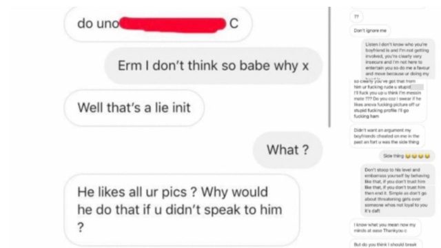 Sheila loses s**t at random girl because her boyfriend kept liking her photos