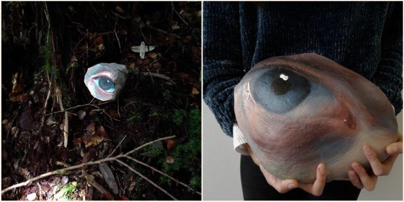 Sheila paints eyes on rocks and leaves ‘em where they’ll freak people out