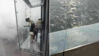 Glass skydeck 103 floors high cracks under visitors’ feet