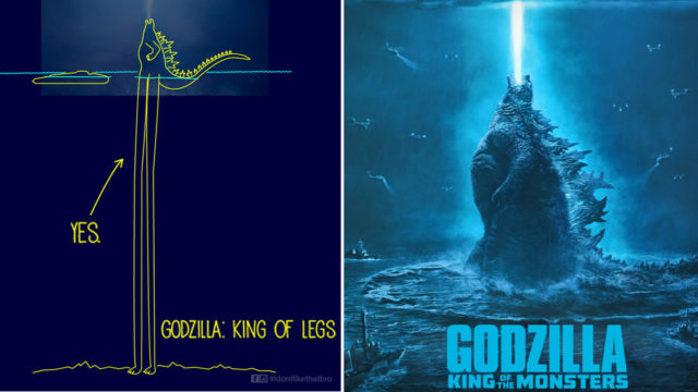 Illustrator hilariously imagines how Godzilla was able to stand in the ocean
