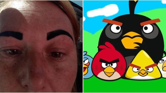 Botched eyebrow makeover leaves sheila looking like an angry bird