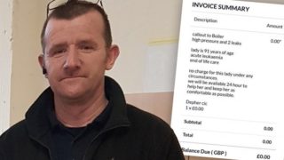 Plumber hits legendary status after refusing payment from elderly woman