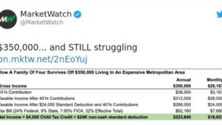 Tweet gets roasted for claiming family earning $350k per year would be struggling