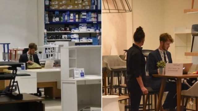This bloke timed how long office stores would let him work at display desks