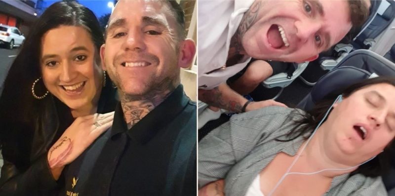 Brave bloke gets tattoo on thigh of his snoring missus