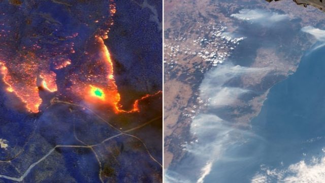 Incredible infrared pictures taken from space show how badly Australia is burning