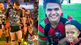 Quaden Bayles walks out Indigenous team for All Stars Rugby League game