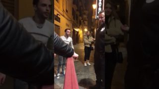 Spanish bouncer says “YEAH NAH” to annoying customer with a slap that we could bloody hear back in Australia